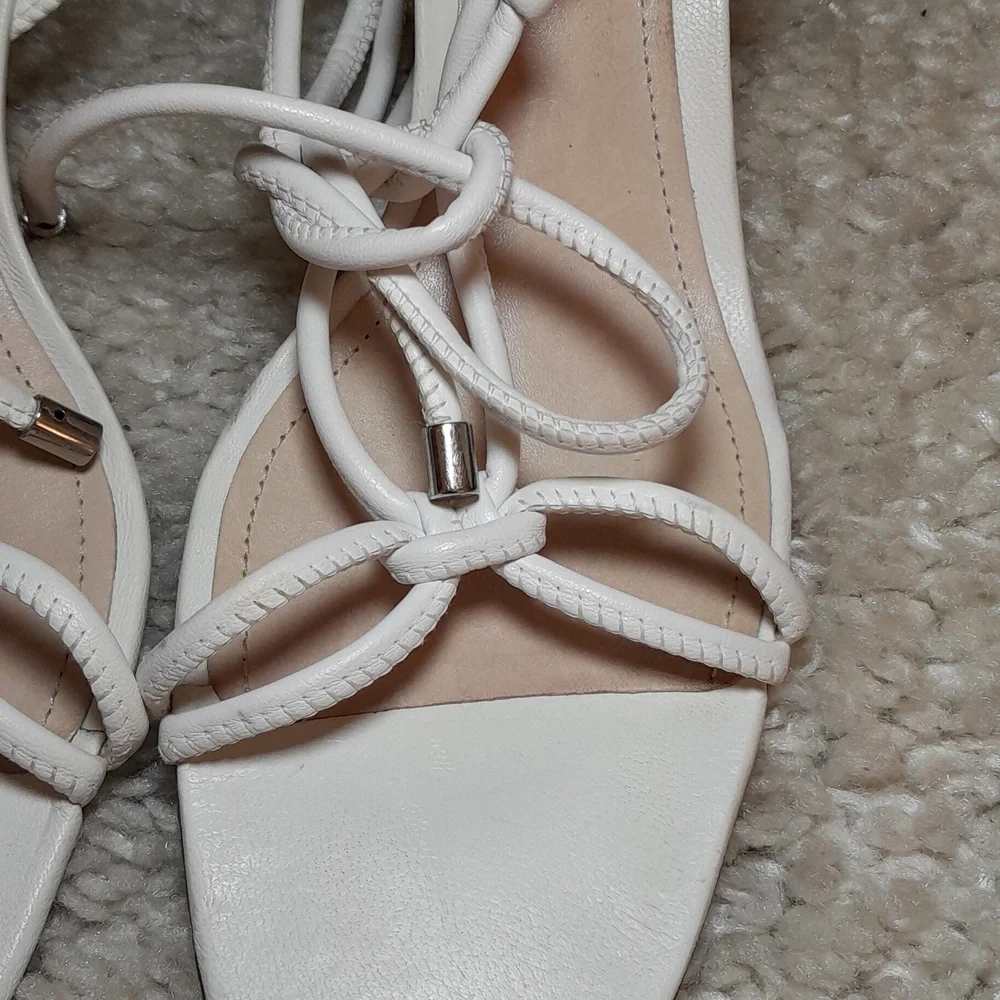 SCHUTZ WHITE belize Knotted Sandals Size 9.5 - Picture 9 of 16